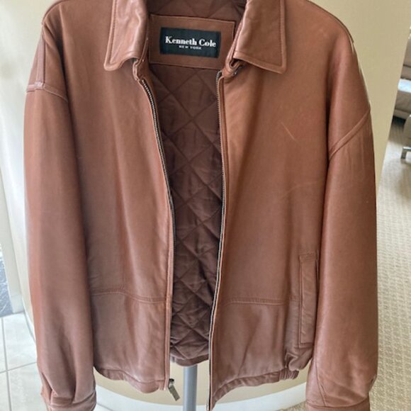 Kenneth Cole Men's Vintage Leather Jacket, Size large - Picture 2 of 6